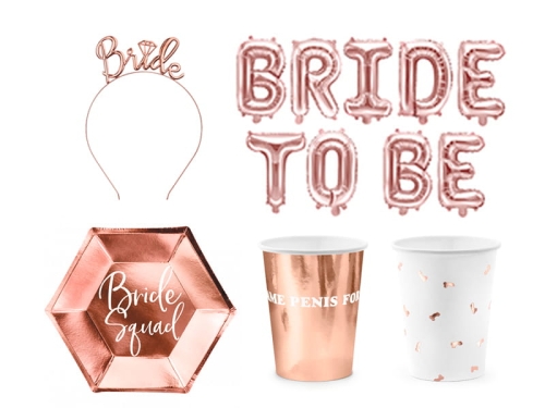 ZESTAW WIECZÓR PANIEŃSKI RÓŻOWE ZŁOTO 14el