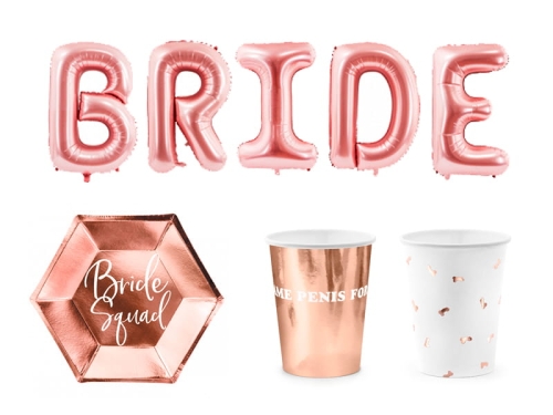 ZESTAW WIECZÓR PANIEŃSKI RÓŻOWE ZŁOTO 13el