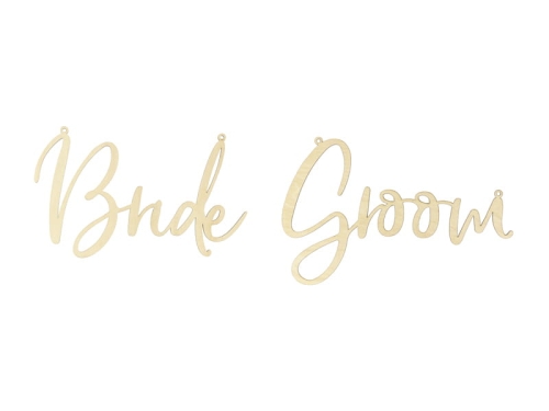 ZAWIESZKI NA KRZESŁA BRIDE GROOM DREWNIANE 2szt