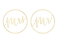 ZAWIESZKI DREWNIANE MR MRS 38cm 2szt