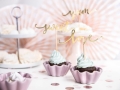 KARTECZKI NA PIKU TOPPERY LOVE SWEET YUM ZŁOTE 6szt