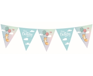 GIRLANDA TRÓJKĄTY LISEK HAPPY BIRTHDAY 3,3m