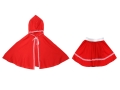 ZESTAW CZERWONY KAPTUREK PELERYNA 48cm 2el