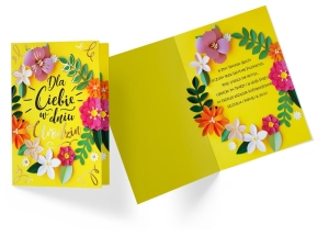 KARTKA URODZINOWA DLA CIEBIE KWIATY ŻÓŁTA 17x12 cm 1szt
