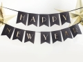 BANER HAPPY NEW YEAR CZARNY 1,7m