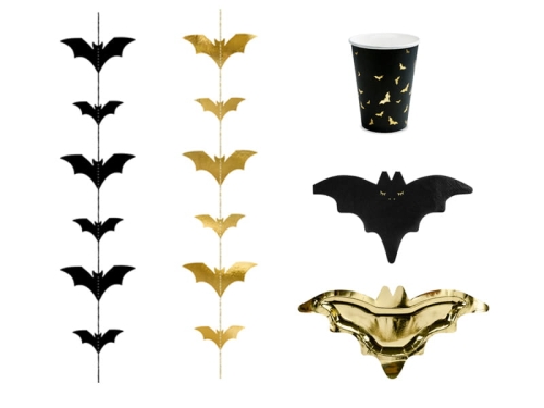 ZESTAW NIETOPERZE HALLOWEEN CZARNY 15el