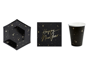 ZESTAW NOWY ROK CZARNY 13el