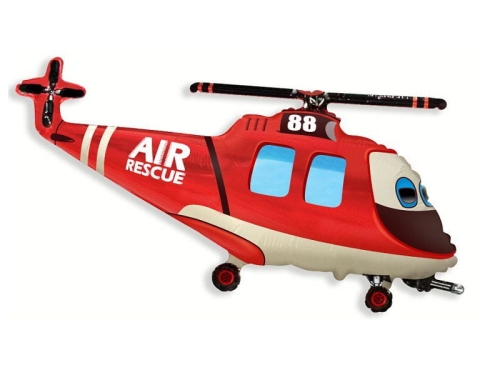 BALON HELIKOPTER CZERWONY 24'' 61cm