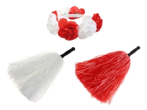 ZESTAW KIBICA BIAŁO-CZERWONY 3el