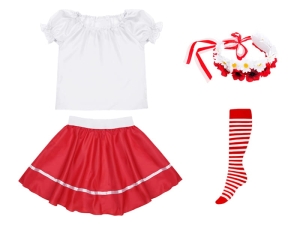 ZESTAW NARODOWY BIAŁO-CZERWONY 116-128 4el