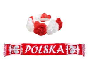 ZESTAW KIBICA BIAŁO-CZERWONY 2el