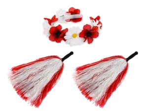 ZESTAW KIBICA BIAŁO-CZERWONY 3el