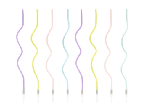 ŚWIECZKI URODZINOWE FALOWANE MIX 8szt