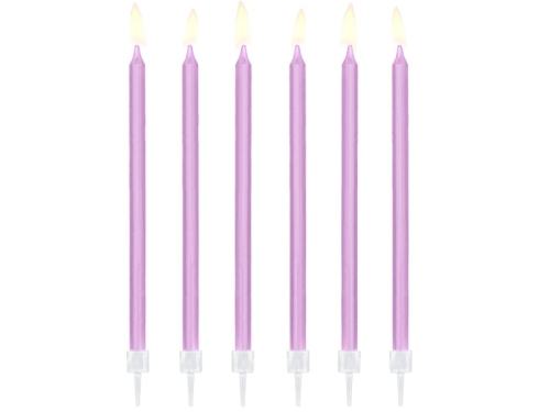 ŚWIECZKI URODZINOWE LILIOWE 12szt