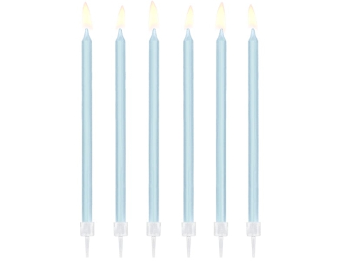 ŚWIECZKI URODZINOWE JASNOBIEBIESKIE 12szt
