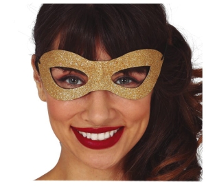 MASKA BROKATOWA GWIAZDKI ZŁOTA