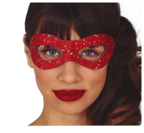 MASKA BROKATOWA GWIAZDKI CZERWONA