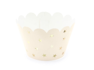 PAPILOTKI NA MUFFINKI ECRU 6szt