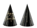 CZAPECZKI HAPPY NEW YEAR CZARNE 16cm 6szt.