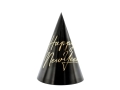 CZAPECZKI HAPPY NEW YEAR CZARNE 16cm 6szt.