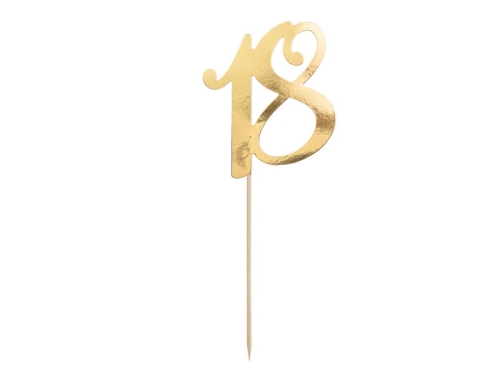 KARTECZKI NA PIKU TOPPERY 18 ZŁOTE 20,5cm 1szt