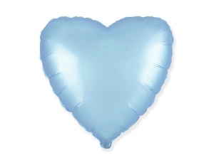 BALON FLEXMETAL SERCE SATYNOWY BŁĘKITNY 18'' 46cm