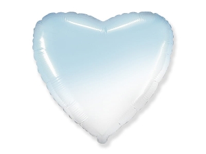 BALON FLEXMETAL SERCE GRADIENT BIAŁO-BŁĘKITNY 18'' 46cm