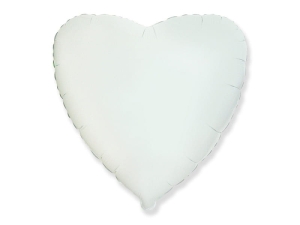 BALON FLEXMETAL SERCE BIAŁY 18'' 46cm