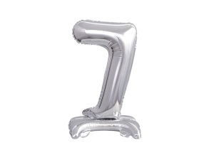 BALON BC CYFRA 7 STOJĄCY SREBRNY 15'' 38cm