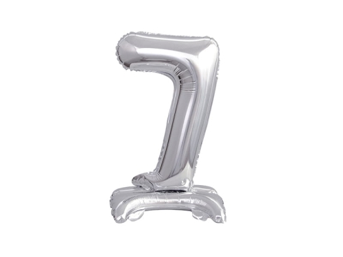 BALON BC CYFRA 7 STOJĄCY SREBRNY 15'' 38cm