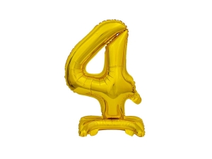 BALON BC CYFRA 4 STOJĄCY ZŁOTY 15'' 38cm