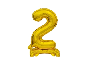 BALON BC CYFRA 2 STOJĄCY ZŁOTY 15'' 38cm