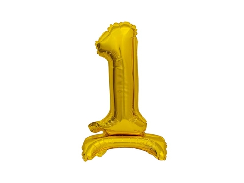 BALON BC CYFRA 1 STOJĄCY ZŁOTY 15'' 38cm