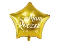 BALON GWIAZDKA MAM ROCZEK ZŁOTY 19'' 48cm