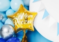 BALON GWIAZDKA MAM ROCZEK ZŁOTY 19'' 48cm