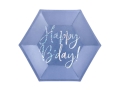 TALERZYKI PAPIEROWE HAPPY BDAY GRANATOWE 20cm 6szt