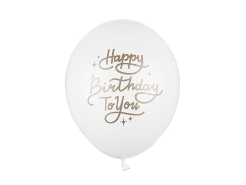 BALON BIAŁY HAPPY BIRTHDAY TO YOU 30cm 1szt