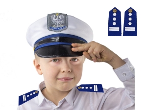 CZAPKA POLICJANT PAGONY MAŁA BIAŁA