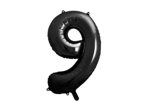 BALON CYFRA 9 CZARNY 34'' 86cm
