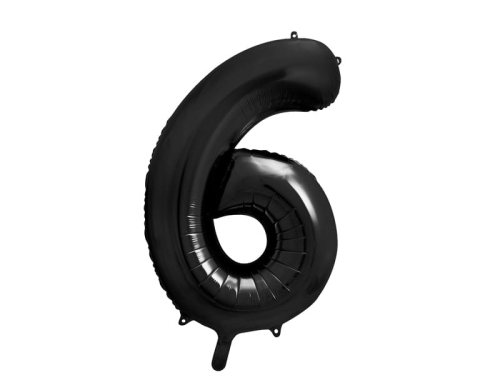 BALON CYFRA 6 CZARNY 34'' 86cm