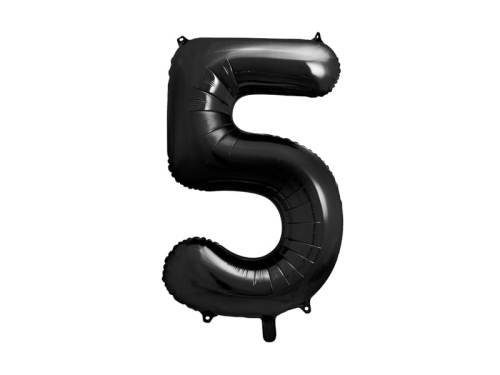 BALON CYFRA 5 CZARNY 34'' 86cm