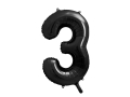 BALON CYFRA 3 CZARNY 34'' 86cm