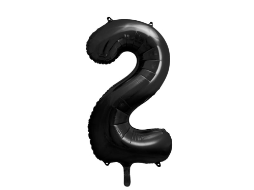 BALON CYFRA 2 CZARNY 34'' 86cm