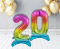BALON BC CYFRA 2 STOJĄCY TĘCZOWY 29'' 74cm