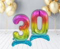 BALON BC CYFRA 3 STOJĄCY TĘCZOWY 29'' 74cm