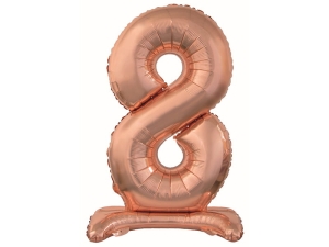 BALON BC CYFRA 8 STOJĄCY RÓŻOWE ZŁOTO 29'' 74cm