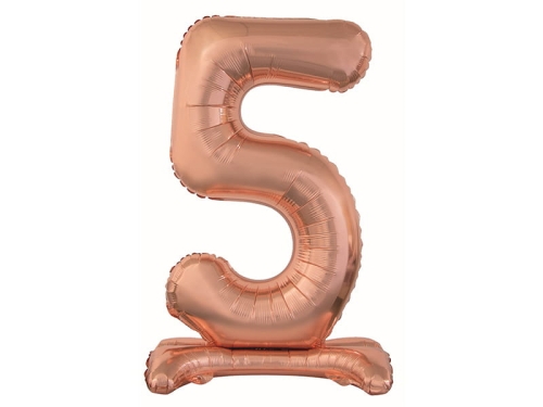 BALON BC CYFRA 5 STOJĄCY RÓŻOWE ZŁOTO 29'' 74cm