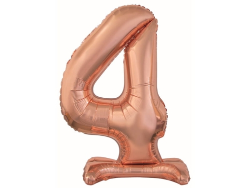BALON BC CYFRA 4 STOJĄCY RÓŻOWE ZŁOTO 29'' 74cm
