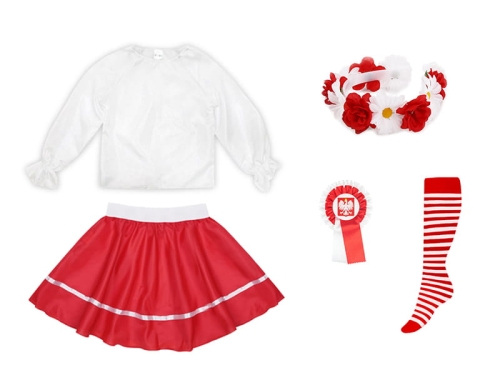 ZESTAW NARODOWY BIAŁO-CZERWONY 98-110 5el