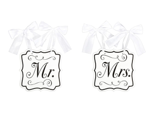 ZESTAW TABLICZKI MR&MRS BIAŁE 2szt